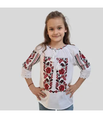Ie Engros pentru fete, cu maneca 3/4, model Agapia