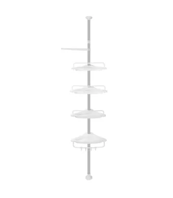 Organizator reglabil tip coltar pentru baie si dus, 4 rafturi