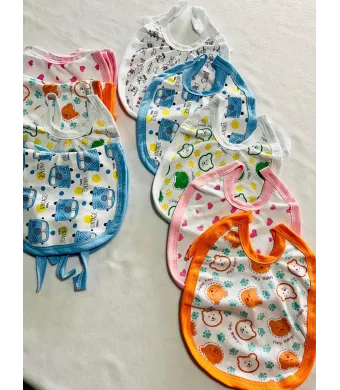 Bavete Imprimate pentru Bebeluși En-gros – Set 5 bucăți | Producție Românească (Alb)