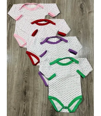 Body Engros pentru bebelusi, cu model imprimat (0-3, 3-6 luni, ROSU)