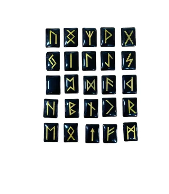 Set 25 de rune gravate din onix 20 mm x 15 mm