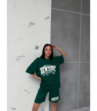 Compleu tricou cu pantaloni scurti, "New York" en-gross