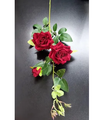 Trandafiri cu 3 capete de decor, diverse culori, 80 cm engros