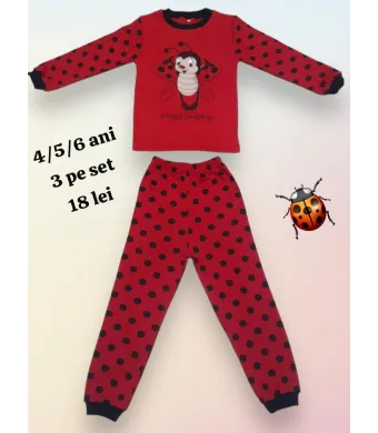 PIJAMALE UNISEX, bumbac, 4-5-6 ani, 3/set engros
