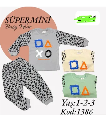 Pijamale Engros pentru baieti, cu model imprimat (Verde)