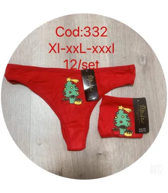 Chiloti tanga Engros pentru femei, cu model de Craciun