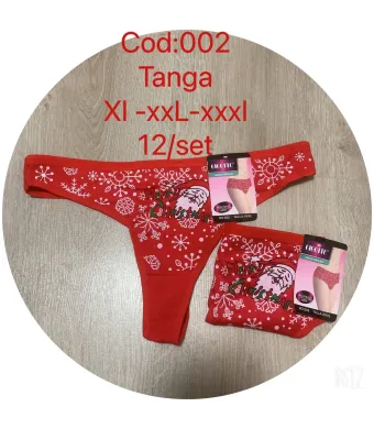 Chiloti tanga Engros pentru femei, cu model de Craciun