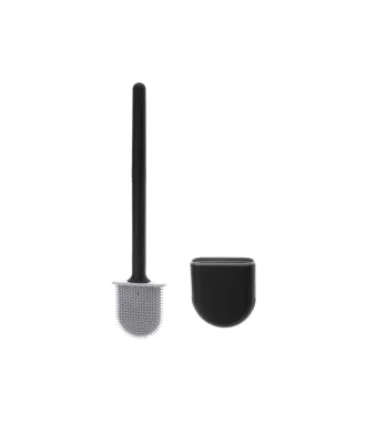 Perie MCT-Clean pentru WC flexibila cu suport, Silicon, Negru, 35 X 8 cm Engros