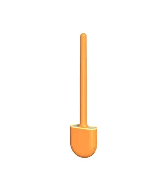 Perie pentru WC flexibila cu suport, Silicon, Portocalie, 35 X 8 cm Engros