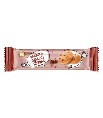 Biscuiti en gross cu fulgi de ciocolata 100 g (24 buc/bax)