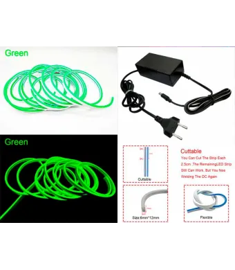 Neon decor auto 5m 12V/220V verde ENGROSS
