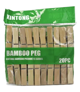 Set 20 de cârlige de rufe bambus mare  engros