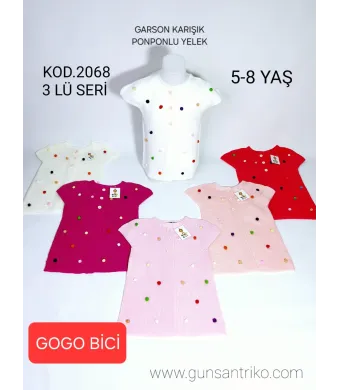 Veste Engros pentru fete, tricotate, cu model (Alb)