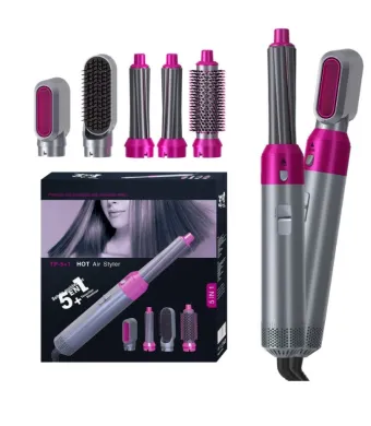 Perie de par 5 in 1 multifunctionala ENGROS , cu aer cald si multiple accesorii incluse ANGRO