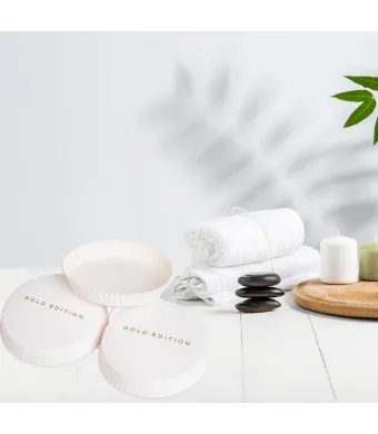 Set suport capac pahar  hotel Gold edition White