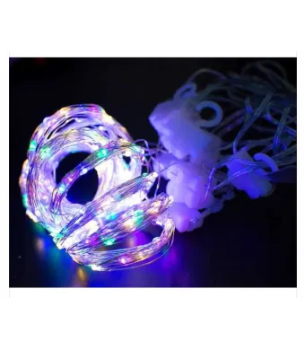Instalație Crăciun tip Cluster  ploaie 300 led 3m/3m cu carline de agatat