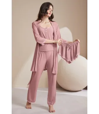 Pijamale Engros pentru femei, 4 piese, cu dantela