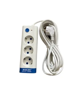 Prelungitor electric cu 3 prize, cablu 5 metri, cu intrerupator, AVI-3401,Engros