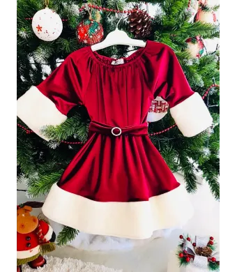 Rochie eleganta Engros pentru fete, de Craciun, cu blanita
