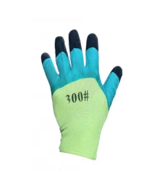 Set de 12 Mănuși Protecție #300 Fosforescente cu Negru, Material Rezistent, Engros