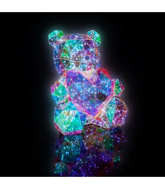 Ursulet Inima Roz Led Engros Multicolor Cutie cadou inclusa 30cm