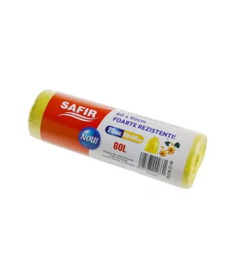 Saci menajeri 60 L galbeni, 20 buc/rola Engros