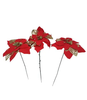 Craciunita la fir artificiala cu sclipici 16 cm