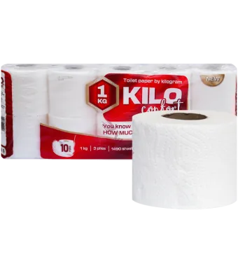 Hartie igienica 3 straturi Kilo Confort ENGROS, 10 role/bax