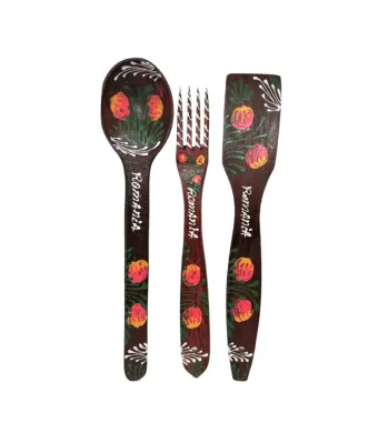 Set tacamuri din lemn engross, pictate manual