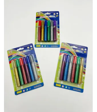 Lipici Engros cu sclipici, 10gr, diverse culori, set 6 tuburi
