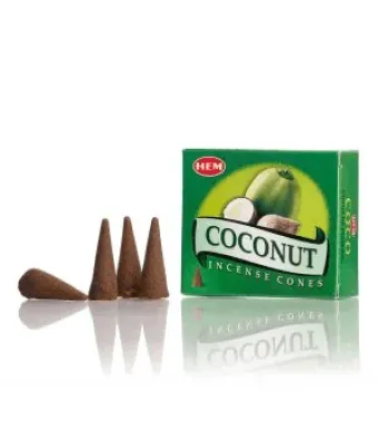 Conuri parfumate COCONUT 10 buc, 12 cutii/set