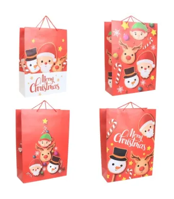 Set pungi cadou pentru Craciun, PAMI,ENGROS Pami, 31x42x12 cm, mix culori