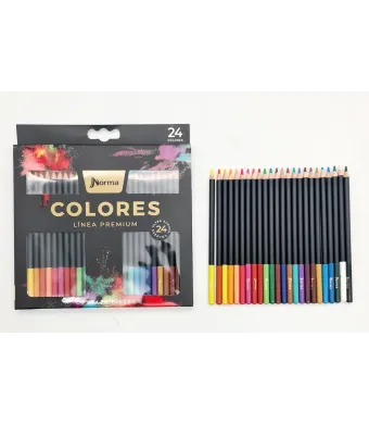Creioane colorate Engros, set 24 culori, premium, cu mina moale