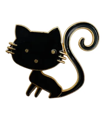 Brosa Martisor, marime medie,pisicuță dragalasa neagra, ediție 2025, 4.5x3.5 cm Engros