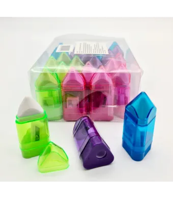 ​​​​​​​Ascutitori Engros de plastic cu guma si rezervor, set 24buc​​​​​​