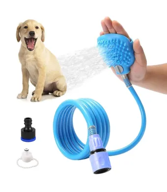 Manusa cu furtun pentru spalat ENGROS si masat animale de companie