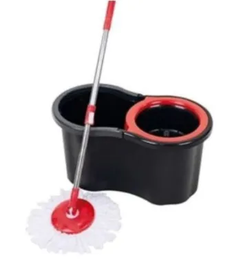 Mop Set galeata cu storcator și mop rotativ 14 L - mop pentru pardoseli - mop gresie microfibra EN-GROSS