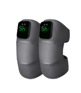Set 2 aparate tip Genunchiera cu 3 functii de Incalzire si 3 functii de Masaj tip Vibratii, Acumulator Incorporat 4000 mAh, Ameliorareaza Durerea de Umar, Cot, Genunchi, Marime Universala, Negru