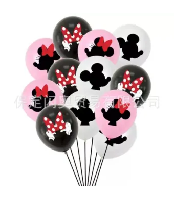 Baloane din Latex 10/Tipla Model Minnie Mouse, 30cm 12/set Engros