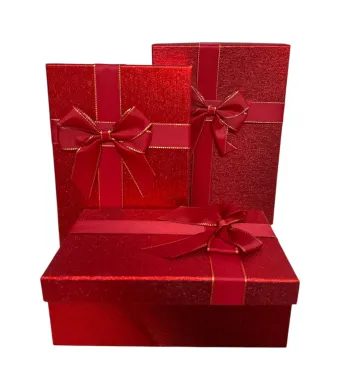 Cutie cadou engros cu fundă 3/set Roșu 23x16cm