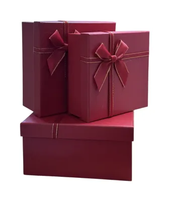 Cutie cadou engros cu fundă 3/set Roșu 19x19cm