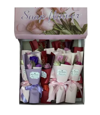 Buchet decorativ engros în pungă cadou cu lumini 12/set 36cm cod 804-1