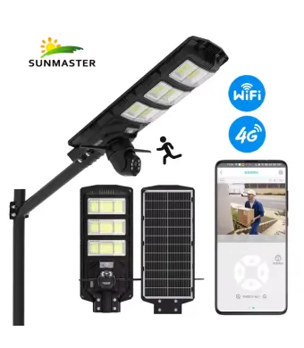 Lampa Solară cu Cameră de Supraveghere Încorporată, WiFi/4G, IP65, 300W