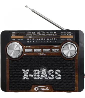 Radio portabil reîncărcabil Yuegan YG-034 AM/FM, MP3, USB/SD/TF, Maro Engross