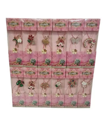 Martisoare elegante in cutiuta cu brose metalice  24/buc pe set