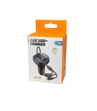 MODULATOR C39 BLUETHOOT 2 USB + TIP C 3.1A CABLU 3 IN 1 INCARCARE TELEFON