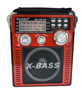 Radio AM/FM, Bluetooth, SW, AUX, antena, 220 V, MP3, Slot Card SD, USB, Rosu X-1052S