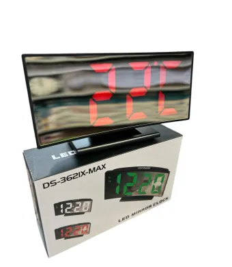 Ceas de masa alimentat la priza-temperatura, cu led verde-roșu-alb en- gros