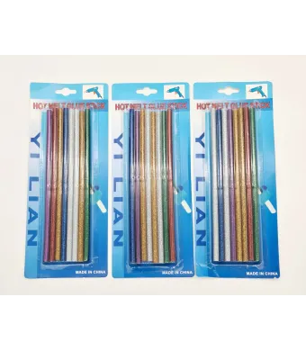Baton silicon cu sclipici Engros 07/20cm, set 8 buc