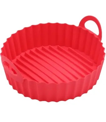 Castron din Silicon,Engros pentru Airfrier, 20.5x17.5x5cm, Universal, Rosu, Bukate®